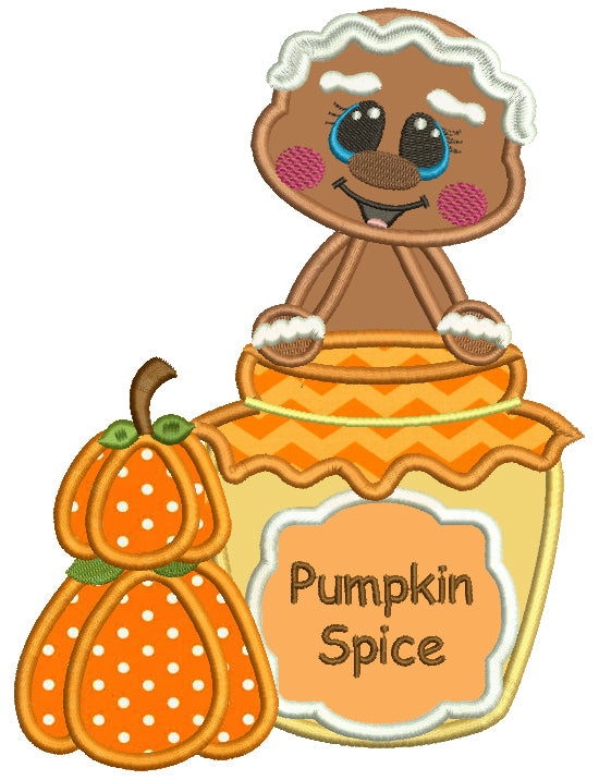 Pumpkin Spice Stacked Pumpkins Thanksgiving Applique Machine Embroidery Design Digitized Pattern