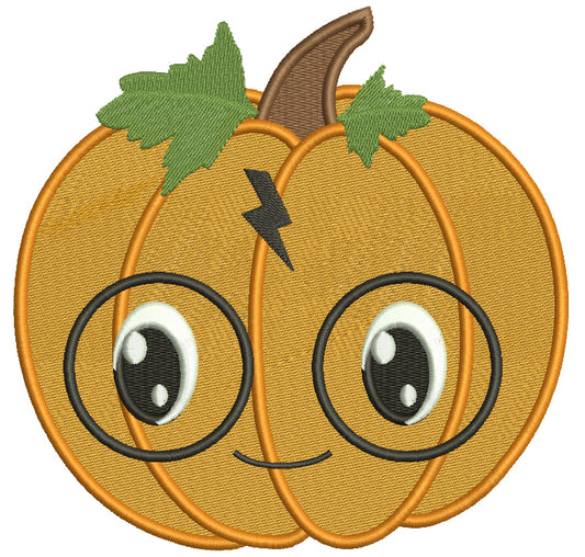 Pumpkin That Looks Like Harry Potter Thanksgiving Filled Machine Embroidery Design Digitized Pattern