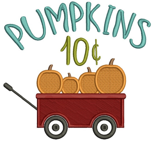 Pumpkins Ten Cents Fall Thanksgiving Filled Machine Embroidery Design Digitized Pattern