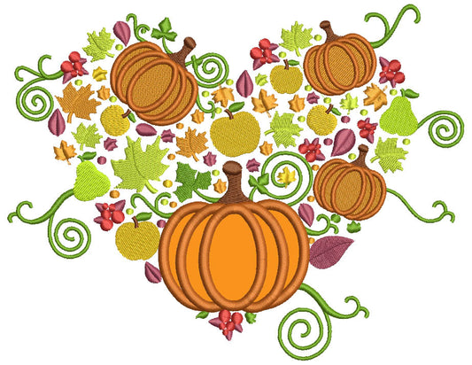 Pumpkins Thanksgiving Cornucopia Applique Machine Embroidery Design Digitized Pattern