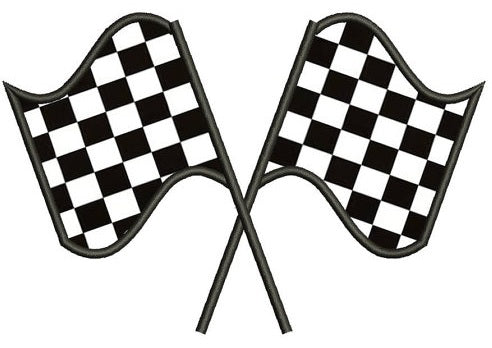Racing Checkered Flag Applique Machine Embroidery Digitized Design Design Pattern - Instant Download - 4x4 , 5x7, and 6x10 -hoops
