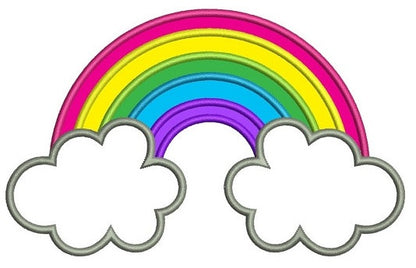 Rainbow Applique Machine Embroidery Digitized Design Pattern - Instant Download - 4x4 , 5x7, and 6x10 -hoops
