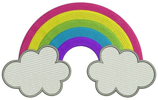 Rainbow Machine Embroidery Digitized Filled Design Pattern - Instant Download - 4x4 , 5x7, and 6x10 -hoops