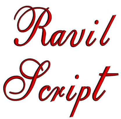 Ravil Font Machine Embroidery Script Upper and Lower Case 1 2 3 inches