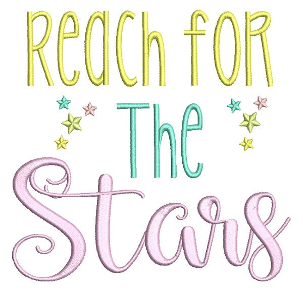 Reach For The Stars Filled Machine Embroidery Design Digitized Pattern
