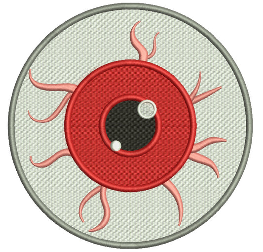 Red Eye Filled Machine Embroidery Digitized Design Pattern