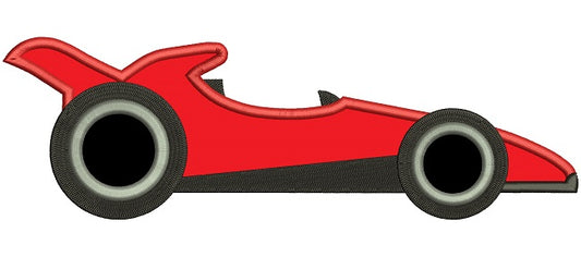Red Racing Car Applique Machine Embroidery Design Digitized Pattern