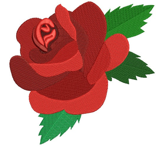 Red Rose Filled Machine Embroidery Design Digitized Pattern ...