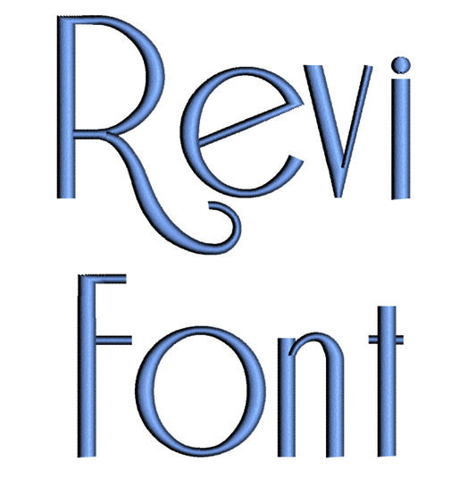 Revi Font Machine Embroidery Script Upper and Lower Case 1 2 3 inches