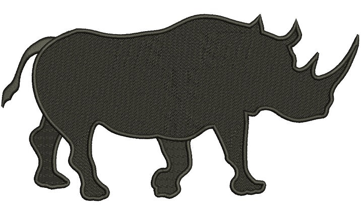 Rhino Filled Machine Embroidery Digitized Design Pattern