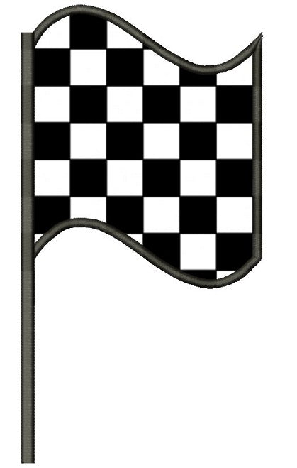 Right Checkered Flag Car Racing Sports Applique Machine Embroidery Design Digitized Pattern