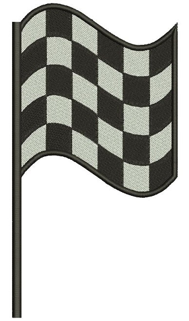 Right Checkered Flag Car Racing Sports Filled Machine Embroidery Design Digitized Pattern