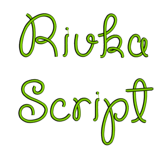 Rivka Font Machine Embroidery Script Upper and Lower Case 1 2 3 inches