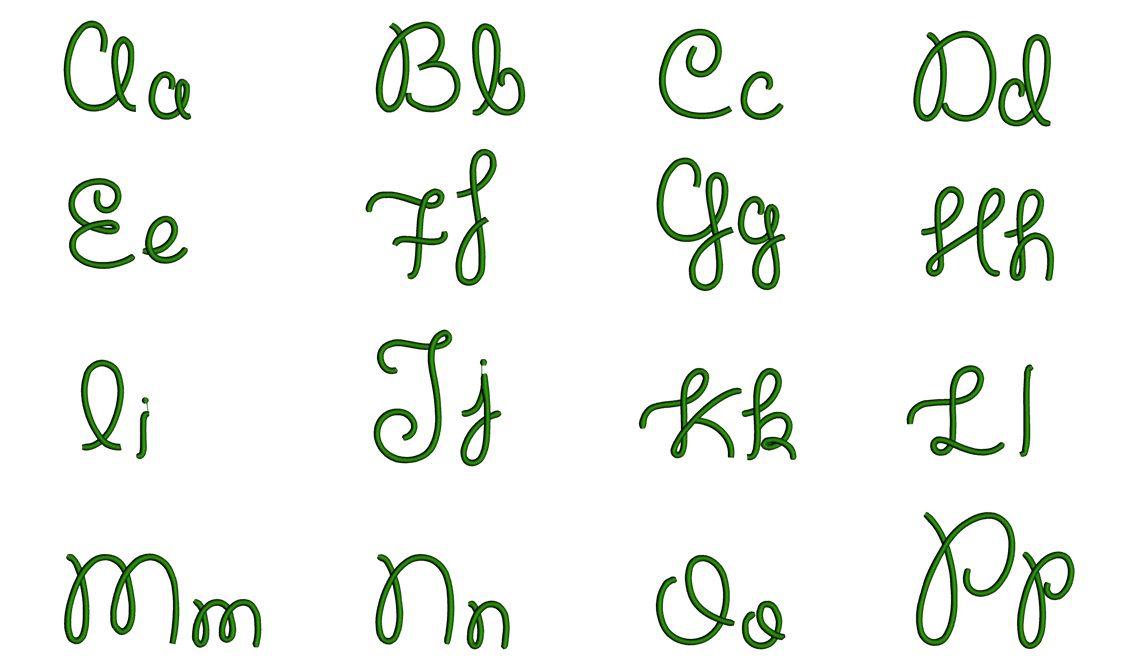 Rivka Font Machine Embroidery Script Upper and Lower Case 1 2 3 inches ...