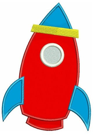 Rocket Shipp Applique Digitized Machine Embroidery Design Space Pattern - Instant Download - 4x4 , 5x7, and 6x10 -hoops