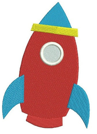 Rocket Shipp Digitized Machine Embroidery Design Space Filled Pattern - Instant Download - 4x4 , 5x7, and 6x10 -hoops