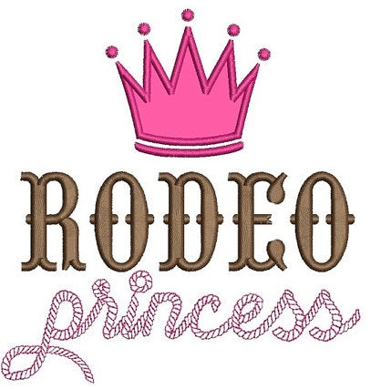 Rodeo Princess Applique Machine Embroidery Digitized Design Pattern - Instant Download - 4x4 , 5x7, 6x10