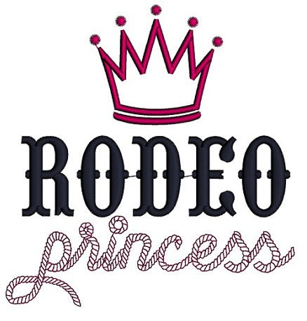 Rodeo Princess Applique Machine Embroidery Digitized Design Pattern - Instant Download - 4x4 , 5x7, 6x10