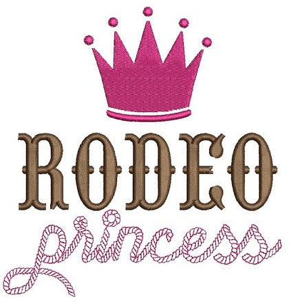 Rodeo Princess Machine Embroidery Digitized Design Filled Pattern - Instant Download - 4x4 , 5x7, 6x10