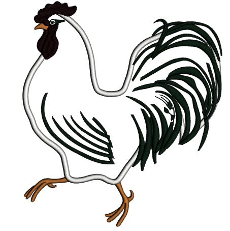 Rooster Applique Machine Embroidery Digitized Design Pattern