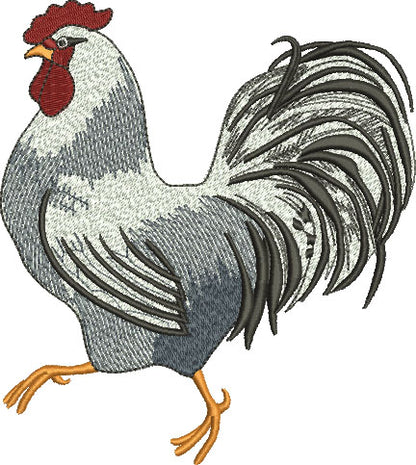 Rooster Filled Machine Embroidery Digitized Design Pattern
