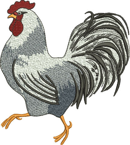 Rooster Filled Machine Embroidery Digitized Design Pattern