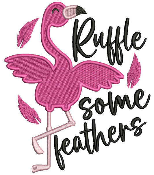 Ruffle Some Feathers Flamingo Filled Machine Embroidery Design Digitized Pattern