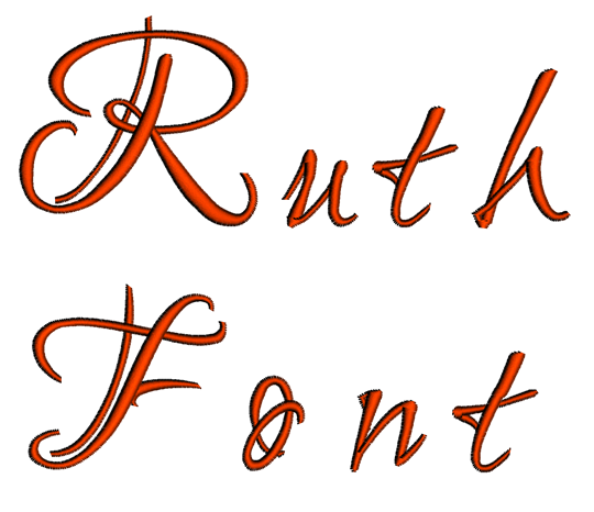 Cursive Ruth Ruth Font Machine Embroidery Script Upper and Lower Case 1 2 3 inches ...