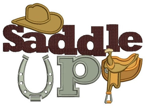 Saddle Up Horseshoe Applique Machine Embroidery Digitized Design Pattern - Instant Download - 4x4 , 5x7, 6x10
