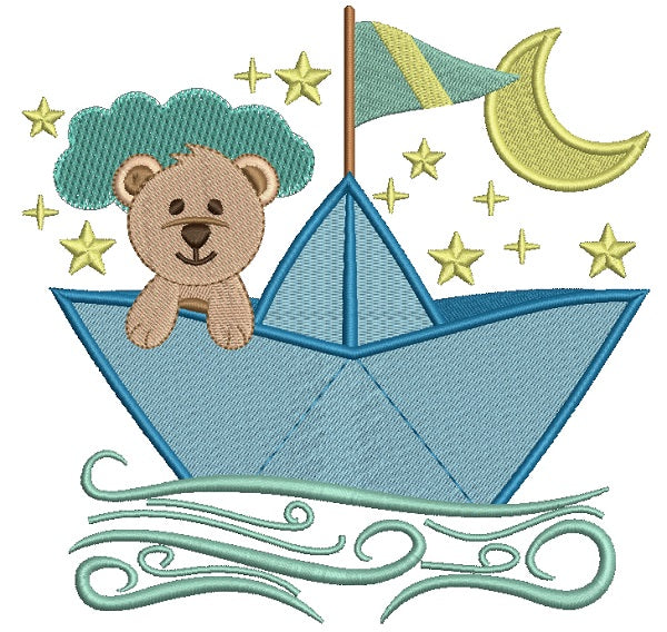 Sailor Teddy Bear Filled Machine Embroidery Design Digitized Pattern