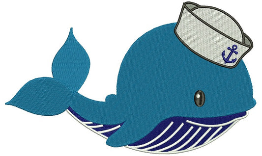 Sailor Whale Marine Filled Machine Embroidery Digitized Design Pattern