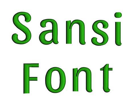 Sansi Font Machine Embroidery Script Upper and Lower Case 1 2 3 inches