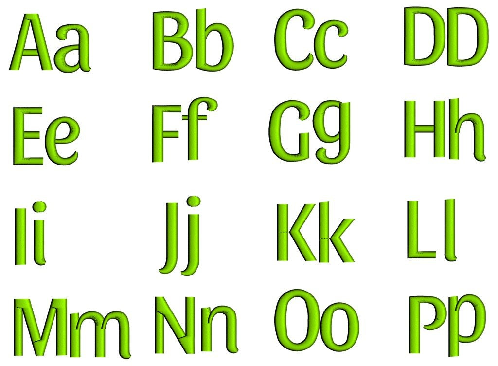 Sansi Font Machine Embroidery Script Upper and Lower Case 1 2 3 inches ...