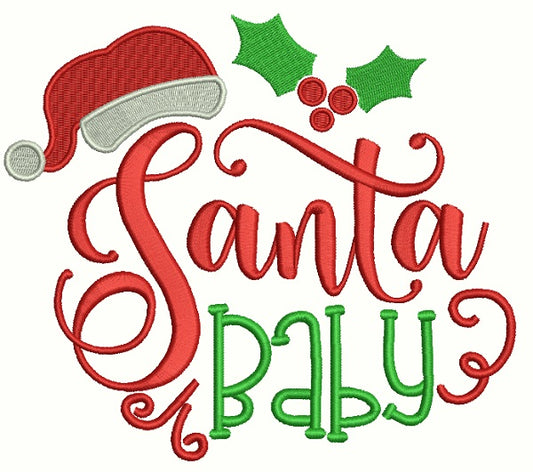 Santa Baby Christmas Filled Machine Embroidery Design Digitized Pattern