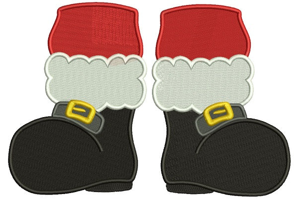 Santa Boots Christmas Filled Machine Embroidery Design Digitized Patte ...