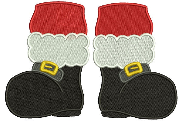 Santa Boots Christmas Filled Machine Embroidery Design Digitized Pattern