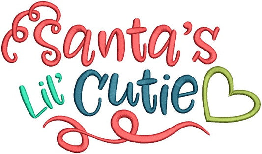 Santa's Lil Cutie Filled Christmas Machine Embroidery Design Digitized Pattern