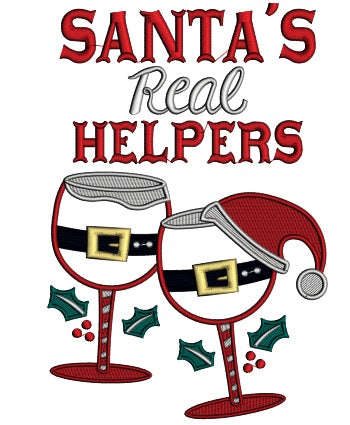 Santa's Real Helpers Applique Machine Embroidery Design Digitized Pattern