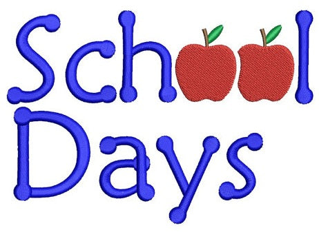 School Days Teacher and Student Machine Embroidery Filled Digitized Design Pattern -Instant Download- 4x4,5x7,6x10