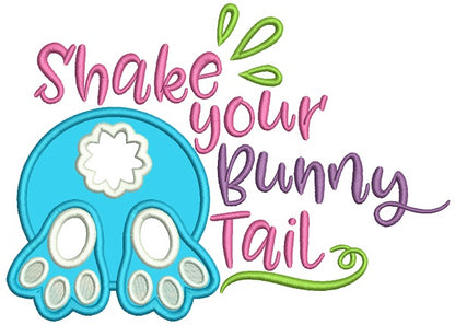 Shake Your Bunny Tail Applique Easter Machine Embroidery Design Digitized Pattern