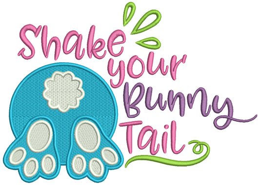 Shake Your Bunny Tail Filled Easter Machine Embroidery Design Digitized Pattern