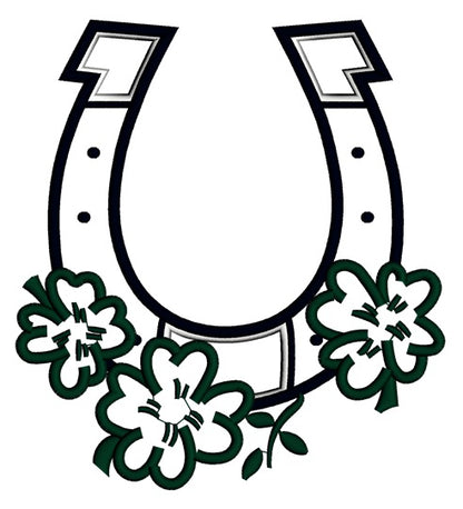 Shamrock Horseshoe Itish St Patricks Day Applique Machine Embroidery Digitized Design Pattern
