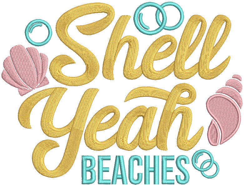 Shell Yeah Beaches Filled Machine Embroidery Design Digitized Pattern ...