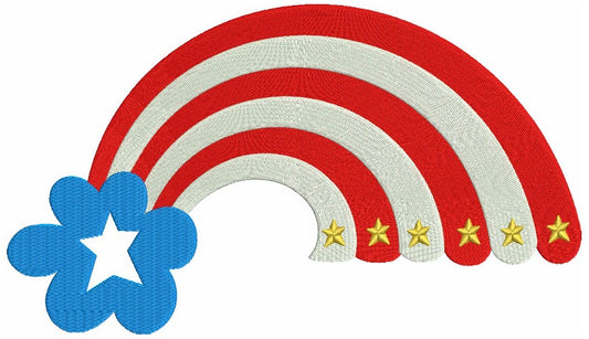 Shooting Star 4th of July Independence Day Filled Machine Embroidery Digitized Design Pattern