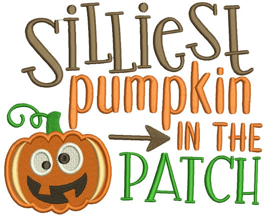 Silliest Pumpkin In The Patch Filled Machine Embroidery Design Digitized Pattern
