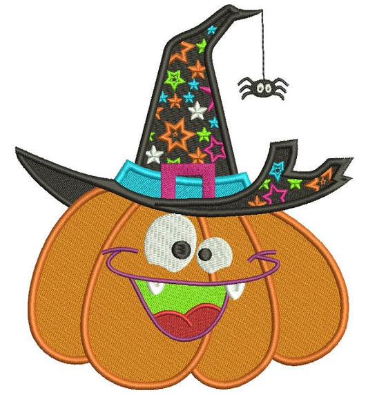 Silly Pumpkin Halloween Filled Machine Embroidery Design Digitized Pattern