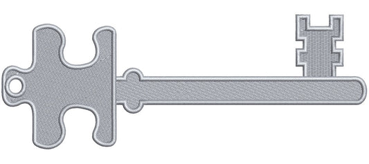 Silver Key Filled Machine Embroidery Design Digitized Pattern
