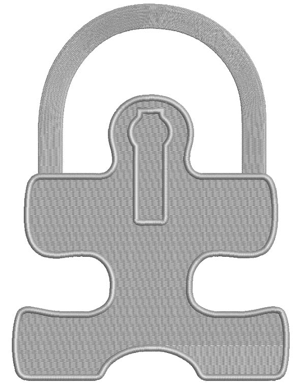 Silver Padlock Filled Machine Embroidery Design Digitized Pattern
