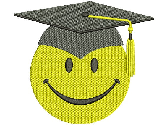 Smiley Face Graduation Filled Machine Embroidery Digitized Design Pattern