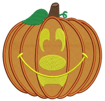 Smiling Pumpkin Halloween Filled Machine Embroidery Digitized Pattern - Instant Download - 4x4 , 5x7, 6x10